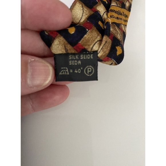 Ermenegildo Zegna Vintage Abstract Floral Tulip Silk Neck Tie Made in Italy EUC - Picture 16 of 16